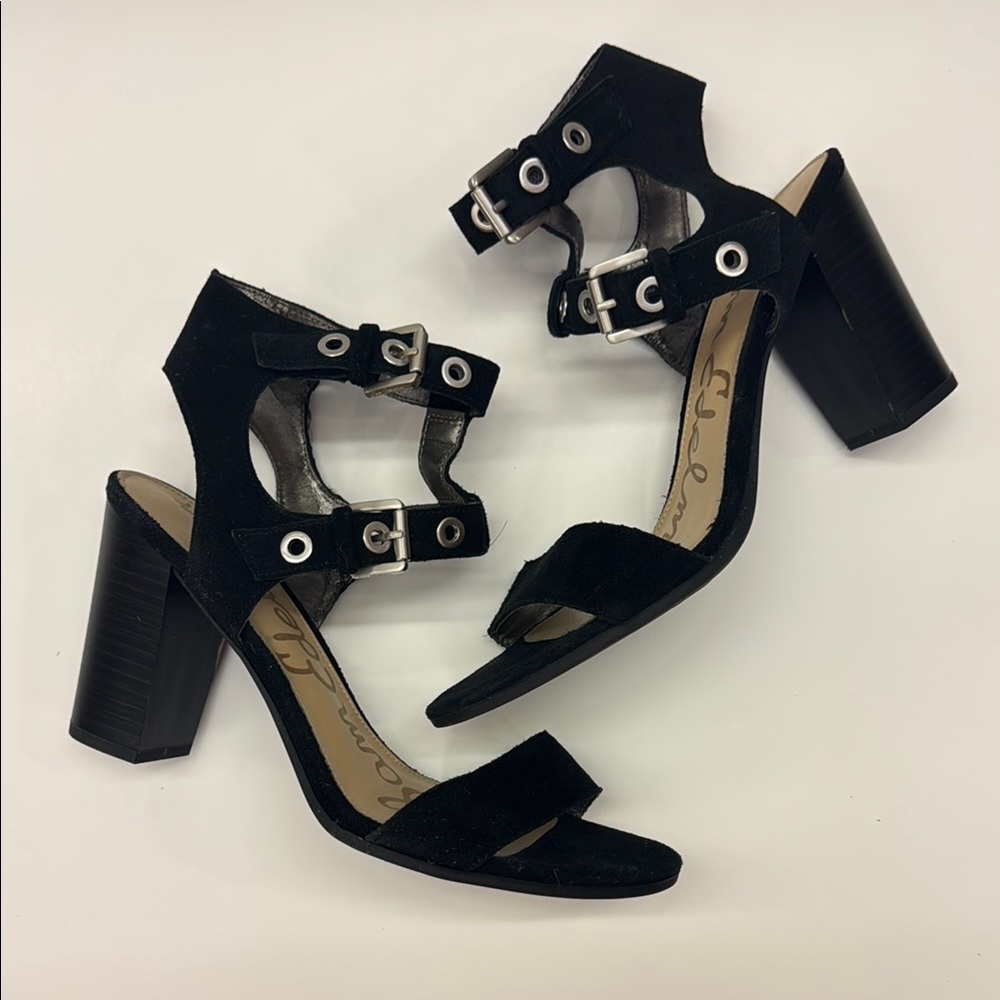 Sam Edelman Black Buckle Heels